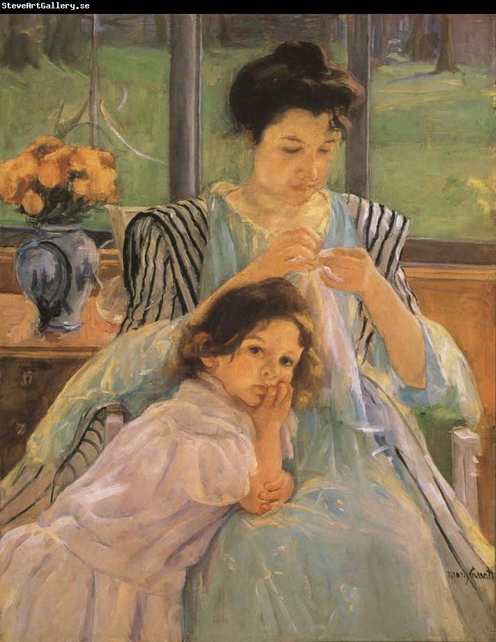 Mary Cassatt Young Mother Sewing